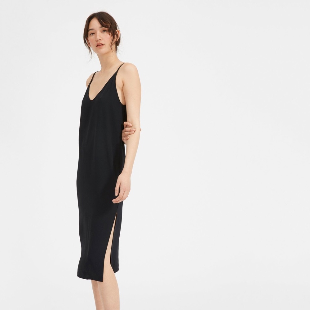 everlane women slip on dress sz 2 black